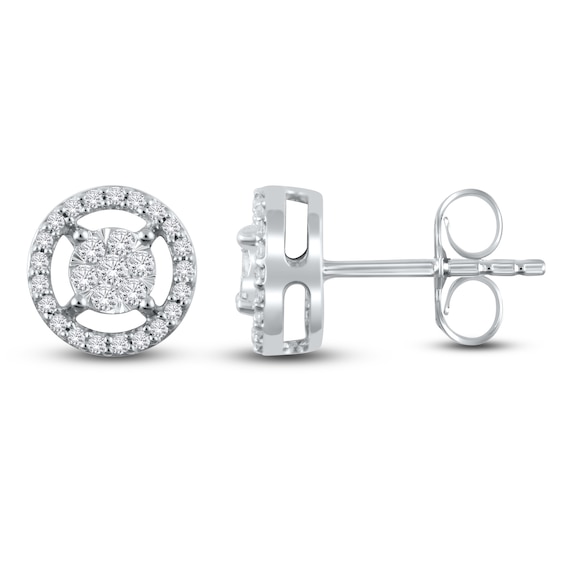 Diamond Stud Earrings 14 ct tw Round 10K White Gold
