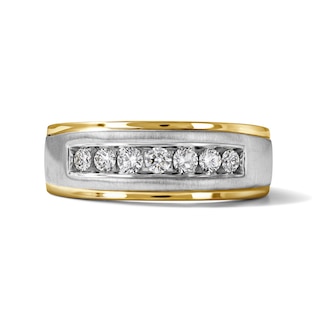 Chosen Men's Diamond Anniversary Band 1/2 ct tw Round 14K Two-Tone Gold