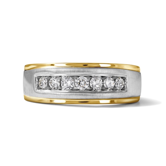 Men's Diamond Anniversary Band 1/2 ct tw Round 14K Two-Tone Gold
