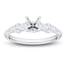 Certified Marquise, Pear & Round-Cut Diamond Engagement Ring Setting 3/8 ct tw 14K White Gold