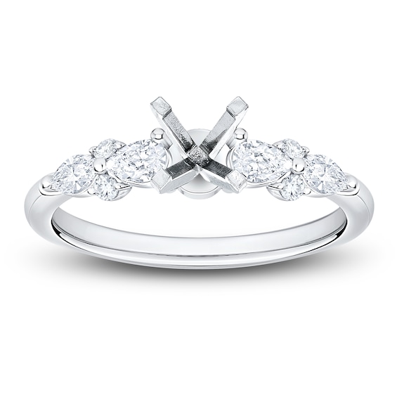 Chosen Certified Marquise, Pear & Round-Cut Diamond Engagement Ring Setting 3/8 ct tw 14K White Gold