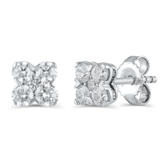Diamond Earrings 1/2 ct tw Round 10K White Gold