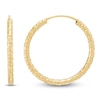 Thumbnail Image 1 of Hollow Textured Twist Endless Hoop Earrings 14K Yellow Gold 18mm