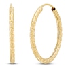 Thumbnail Image 2 of Hollow Textured Twist Endless Hoop Earrings 14K Yellow Gold 18mm