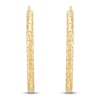 Thumbnail Image 3 of Hollow Textured Twist Endless Hoop Earrings 14K Yellow Gold 18mm