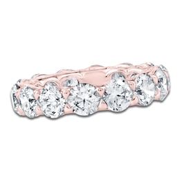 Certified Round-Cut Diamond Eternity Band 5-3/4 to 7-5/8 ct tw 14K Rose Gold