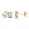 Thumbnail Image 1 of Jared Signature Bezel-Set Emerald-Cut & Pear-Shaped Lab-Grown Diamond Toi et Moi Stud Earrings 3 ct tw 14K Yellow Gold