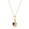 Thumbnail Image 2 of Natural Garnet & Diamond Accent Star Necklace 14K Yellow Gold 18"