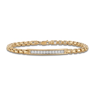 1933 by Esquire Diamond Bar and Link Bracelet 1/3 ct tw 14K Yellow Gold-Plated Sterling Silver 8.5"