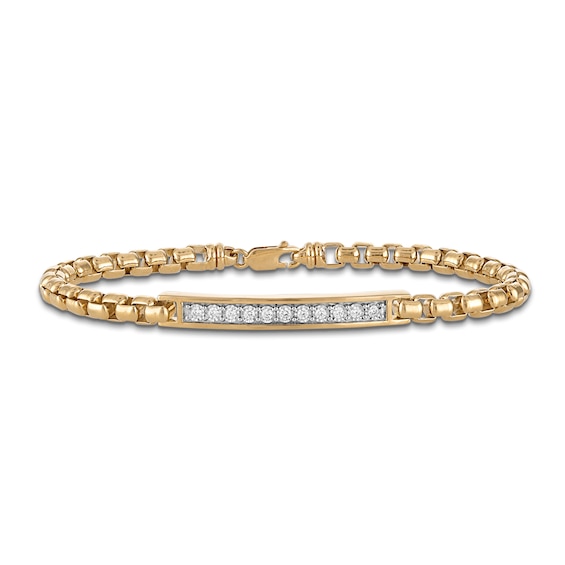 1933 by Esquire Diamond Bar and Link Bracelet 1/3 ct tw 14K Yellow Gold-Plated Sterling Silver 8.5"
