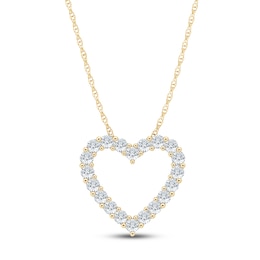 Jared Signature Lab-Grown Diamond Heart Outline Necklace 1/2 ct tw 14K Yellow Gold 18"