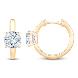 Jared Signature Certified Round-Cut Lab-Grown Diamond Solitaire Hoop Earrings 3 ct tw 14K Yellow Gold (VS2/F)