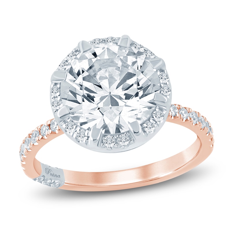 Main Image 1 of Pnina Tornai Lab-Grown Diamond Certified Round-Cut Halo Engagement Ring 4-5/8 ct tw 14K Rose Gold