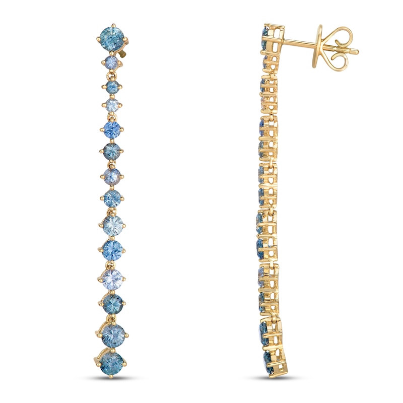 Main Image 1 of Le Vian Montana Sapphire Ombré Dangle Earrings 14K Honey Gold