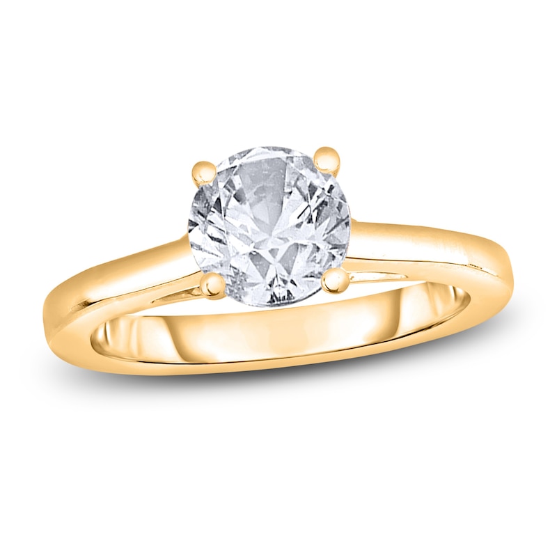 Main Image 1 of Diamond Solitaire Engagement Ring 1-1/2 ct tw Round 14K Yellow Gold (I2/I)