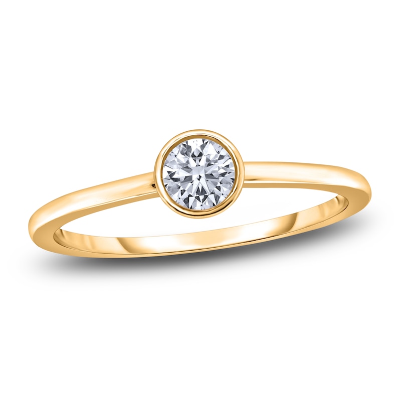 Main Image 1 of Diamond Solitaire Engagement Ring 1/2 ct tw Bezel-Set Round 14K Yellow Gold (I2/I)
