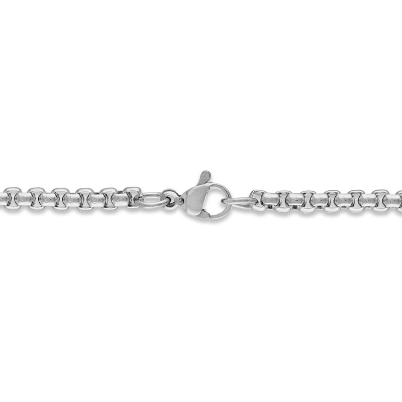 Main Image 4 of Diamond Cross Disk Necklace 1/10 ct tw Round Ion-Plated Stainless Steel 22"