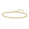 Thumbnail Image 1 of Solid Mixed Chain Bracelet 14K Yellow Gold 7.5" Adj.