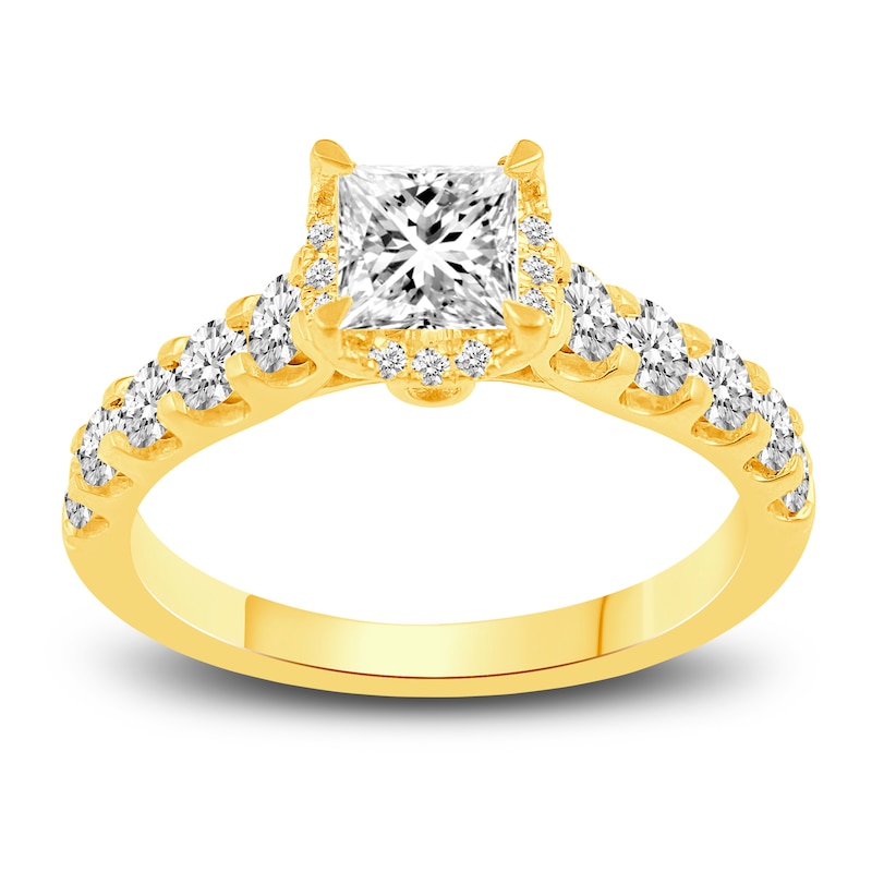 Diamond Bridal Set 2-1/8 ct tw Princess/Round 14K Yellow Gold
