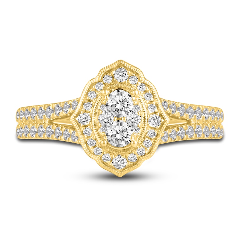 Diamond Engagement Ring 5/8 ct tw Round 14K Yellow Gold
