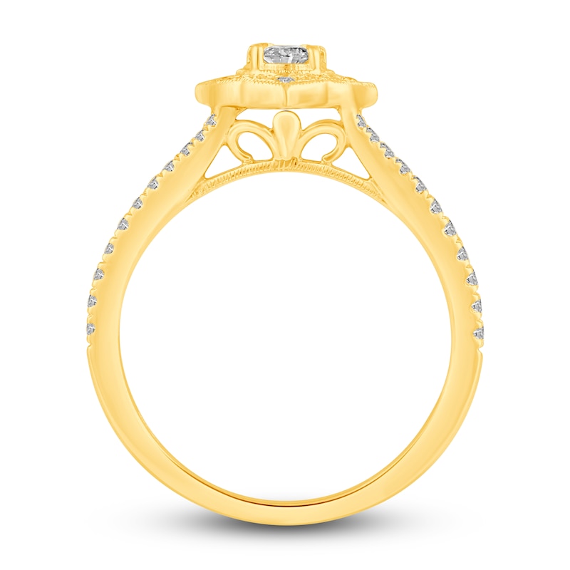 Diamond Engagement Ring 5/8 ct tw Round 14K Yellow Gold
