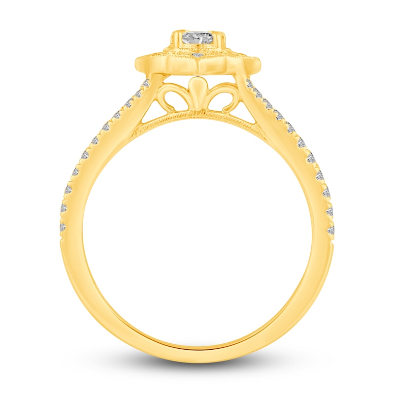 Main Image 3 of Diamond Engagement Ring 5/8 ct tw Round 14K Yellow Gold