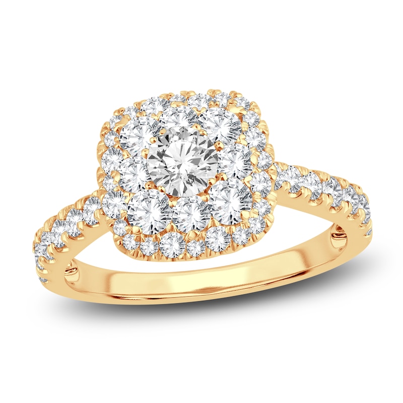 Main Image 1 of Diamond Engagement Ring 1-1/2 ct tw Round 14K Yellow Gold