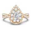 Thumbnail Image 2 of Diamond Double Halo Engagement Ring 1 ct tw Pear/Round 14K Yellow Gold