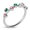 Thumbnail Image 2 of Juliette Maison Natural Pink Tourmaline & Natural Emerald Ring 10K White Gold