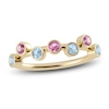 Thumbnail Image 1 of Juliette Maison Natural Pink Tourmaline & Natural Aquamarine Ring 10K Yellow Gold