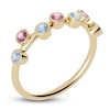 Thumbnail Image 2 of Juliette Maison Natural Pink Tourmaline & Natural Aquamarine Ring 10K Yellow Gold