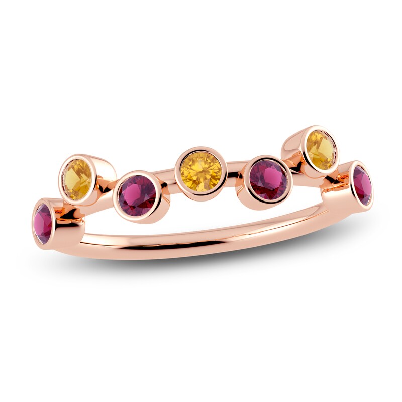 Main Image 1 of Juliette Maison Natural Citrine & Natural Rhodolite Garnet Ring 10K Rose Gold