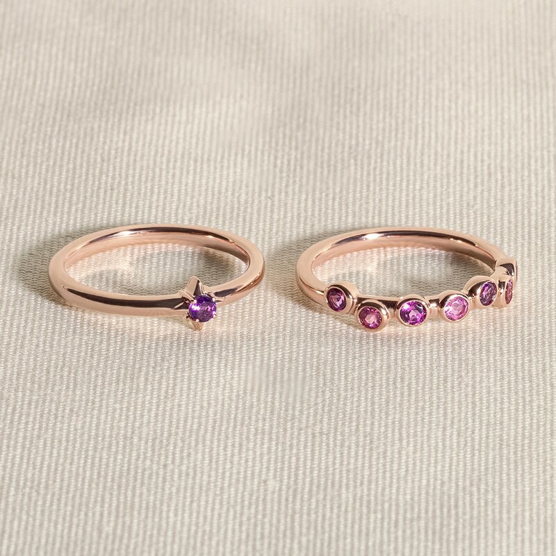Main Image 4 of Juliette Maison Natural Citrine & Natural Rhodolite Garnet Ring 10K Rose Gold