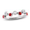 Thumbnail Image 1 of Juliette Maison Natural White Sapphire & Natural Ruby Ring 10K White Gold