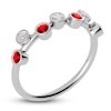 Thumbnail Image 2 of Juliette Maison Natural White Sapphire & Natural Ruby Ring 10K White Gold