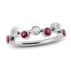 Thumbnail Image 1 of Juliette Maison Natural White Sapphire & Natural Rhodolite Garnet Ring 10K White Gold