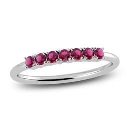 Juliette Maison Natural Rhodolite Garnet Half Eternity Ring 10K White Gold