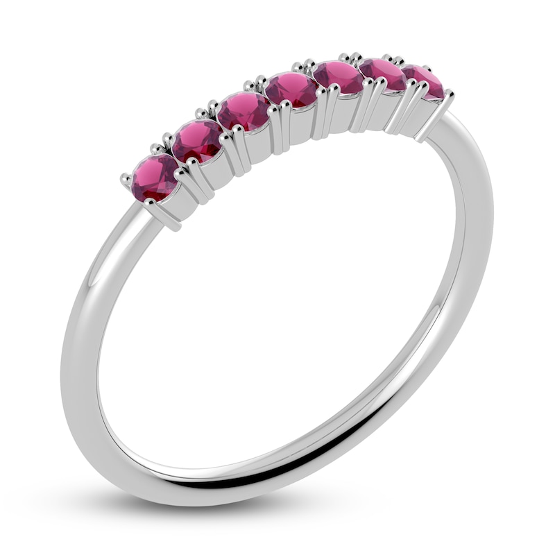 Main Image 2 of Juliette Maison Natural Rhodolite Garnet Half Eternity Ring 10K White Gold