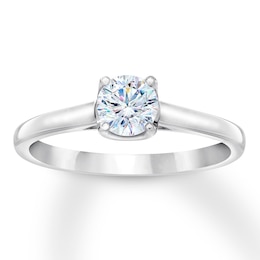 THE LEO First Light Diamond Solitaire Ring 1/2 ct 14K White Gold (I1/I)