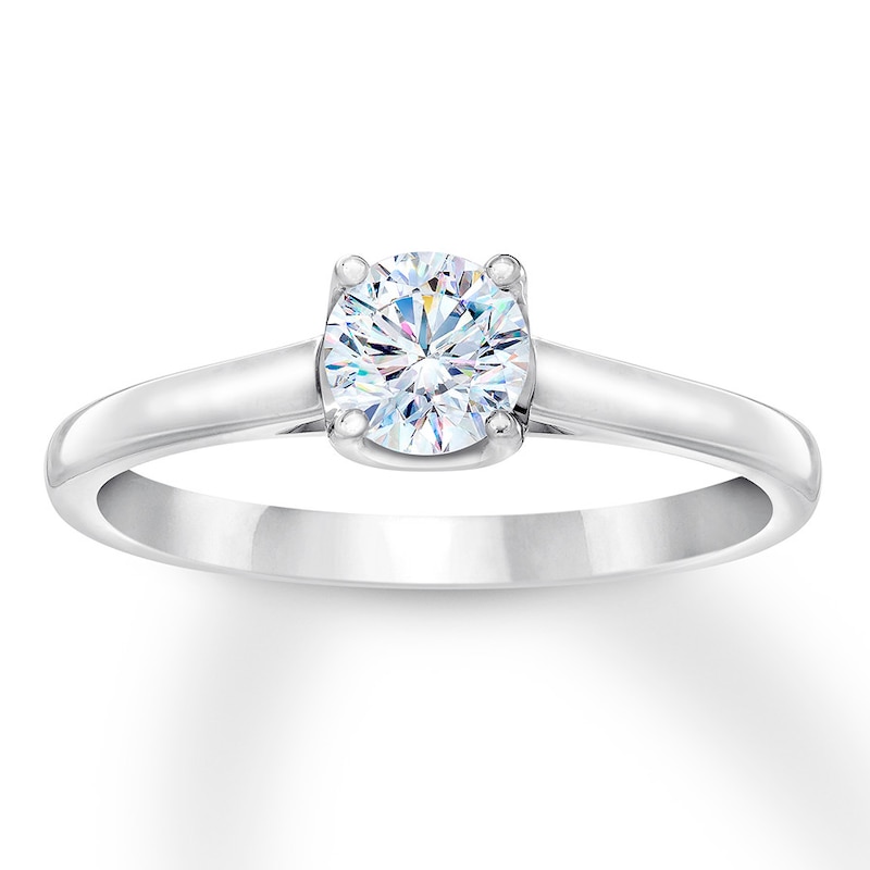 THE LEO First Light Diamond Solitaire Ring 1/2 ct 14K White Gold (I1/I)
