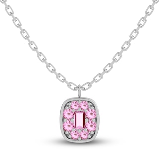 Juliette Maison Natural Pink Tourmaline Pendant Necklace 10K White Gold