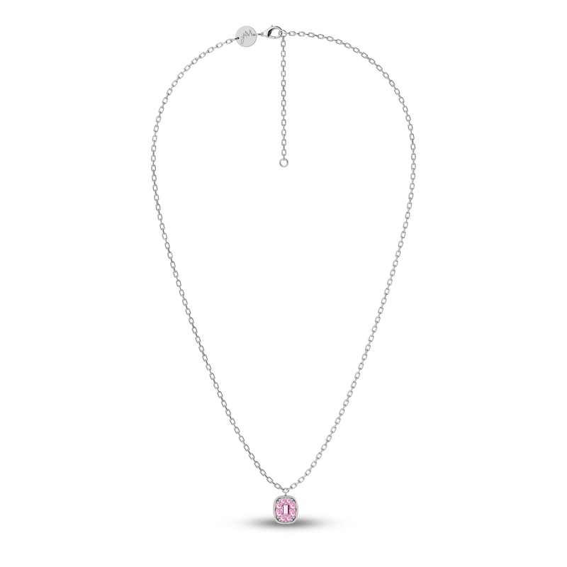 Main Image 2 of Juliette Maison Natural Pink Tourmaline Pendant Necklace 10K White Gold