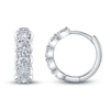 Thumbnail Image 2 of Shy Creation Diamond Huggie Earrings 1/2 ct tw Round 14K White Gold SC55022787