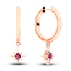 Juliette Maison Natural Rhodalite Garnet Starburst Hoops 10K Rose Gold