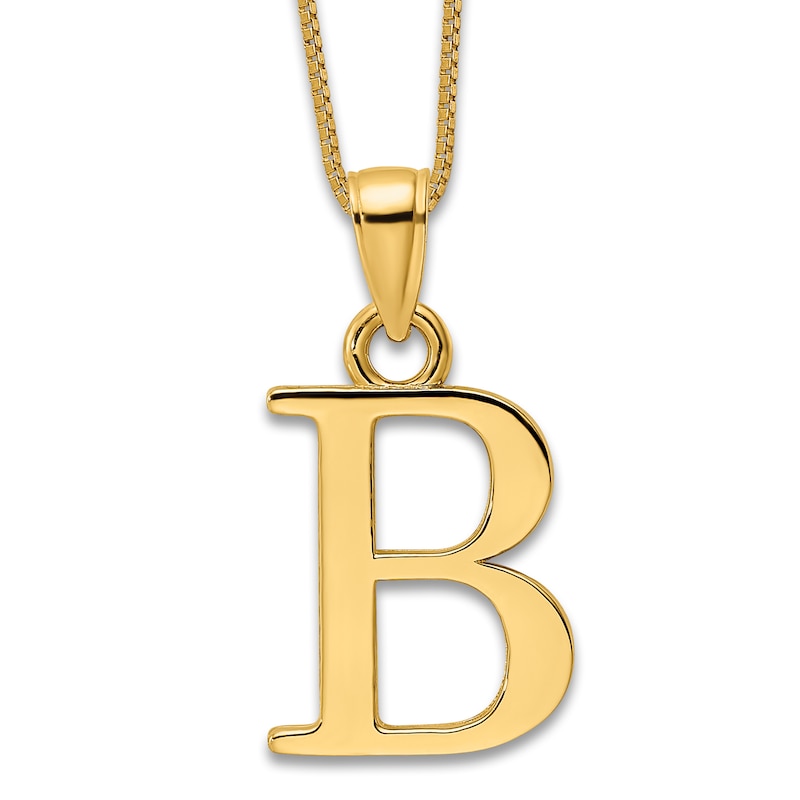 Main Image 1 of Initial B Necklace 14K Yellow Gold 18"
