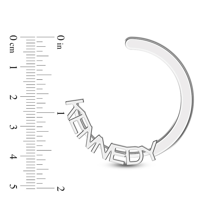 Main Image 2 of Engravable High-Polish Circle Hoop Earrings Yellow Gold-Plated Sterling Silver 43mm