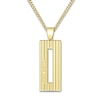 Thumbnail Image 1 of Men's Engravable Pendant Necklace Yellow Gold-Plated Sterling Silver 22"