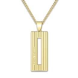 Men's Engravable Pendant Necklace Yellow Gold-Plated Sterling Silver 22"
