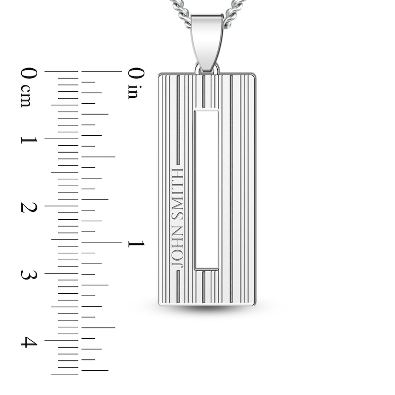 Main Image 2 of Men's Engravable Pendant Necklace Yellow Gold-Plated Sterling Silver 22"