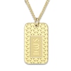 Thumbnail Image 1 of Men's Engravable Dog Tag Pendant Necklace Yellow Gold-Plated Sterling Silver 22"
